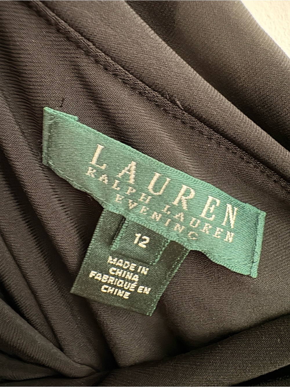 Lauren Ralph Lauren Black One-Shoulder Evening Gown with Jewel Accent - Picture 7 of 7